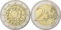 Greece 2 Euro 30 ans Drapeau européen, Bi-Metallic, KM:272 -