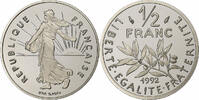 France 1/2 Franc Semeuse, Paris, Proof, Nickel, Gadoury:429a -