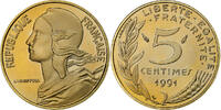 France 5 Centimes Marianne, Paris, Proof, Aluminum-Bronze -