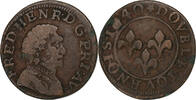 France Double Tournois ORANGE, Frédéric-Henri de Nassau, Copper -