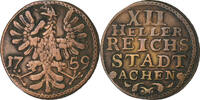 German States 12 Heller AACHEN, Copper, KM:51 -