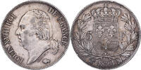 France 5 Francs Louis XVIII, Louis XVIII, Marseille, Silver -