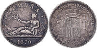 Spain 5 Pesetas Provisional Government, Madrid, Silver -