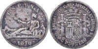 Spain 5 Pesetas Provisional Government, Silver, KM:655 -