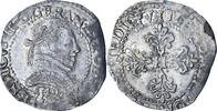 France 1/2 Franc au col plat Henri III, Bordeaux, Silver -