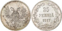 Finland 25 Penniä Nicholas II, Helsinki, Civil War, Silver -