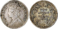 INDIA-BRITISH 2 Annas Victoria, Silver, KM:448 -