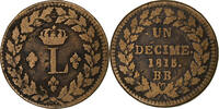 France 1 Décime Louis XVIII, Strasbourg, Bronze -