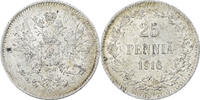 Finland 25 Penniä Nicholas II, Helsinki, Silver, KM:6.2 -