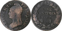France 5 Centimes Dupré, Strasbourg, Bronze, Gadoury:126 -