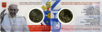 Vatican 50 Euro Cent Pape François, Coin card.FDC, Rome, Nordic gold -