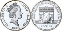 Cook Islands 1 Dollar World Cup France 1998, Proof, Silver -