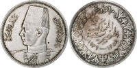 Egypt 10 Piastres Farouk, Silver, KM:367 -