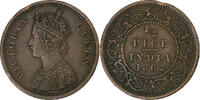 INDIA-BRITISH 1/2 Pice Victoria, Copper -