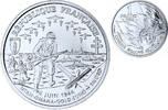 France 1 Franc Cinquantenaire du Débarquement, MDP, BU, Silver -