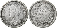 Netherlands 25 Cents Wilhelmina I, Utrecht, Silver -