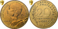 France 20 Centimes Marianne, Paris, Aluminum-Bronze, PCGS -