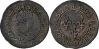 France Double Tournois Louis XIII, Poitiers, Copper, CGKL:412 -