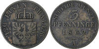 Kingdom of Prussia 3 Pfennig Wilhelm I, Berlin, Copper -
