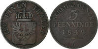Kingdom of Prussia 3 Pfennig Friedrich Wilhelm IV, Berlin, Copper -