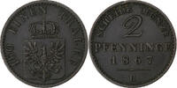 Kingdom of Prussia 2 Pfennig Wilhelm I, Hannover, Copper -