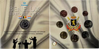 Benelux Coffret 1c. à 2€ (x3) + CD Les Hymnes Nationaux, BU -
