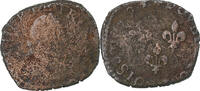 France Double Tournois Henri III, Copper, Gadoury:455 -