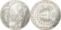 France 10 Euro Coq, Monnaie de Paris, Silver -