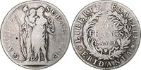 Italy 5 Francs Republic of Piedmont (Subalpine Gaul), Turin, Silver -