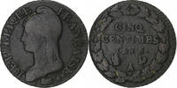 France 5 Centimes Dupré, Paris, Bronze, Gadoury:126a -