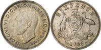 Australia 6 Pence George VI, Melbourne, Billon, KM:38a -