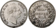 INDIA-BRITISH 1/2 Rupee India-British, William IV, Bombay, Silver, KM:449.1 -