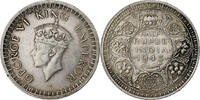 INDIA-BRITISH 1/2 Rupee India-British, George VI, Bombay, Silver, KM:552 -
