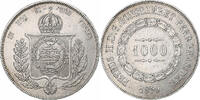 Brazil 1000 Reis Pedro II, Rio de Janeiro, Silver, KM:465 -