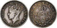 NEWFOUNDLAND 10 Cents Newfoundland, George VI, Ottawa, Silver, KM:20a -