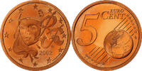 France 5 Euro Cent Proof, Monnaie de Paris, Copper Plated Steel -