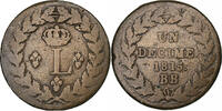 France Décime. 1815. Strasbourg Louis XVIII, Strasbourg, Bronze S+ 39,95 EUR  plus 4,95 EUR verzending