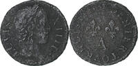France Denier Tournois Louis XIV, Paris, Copper, Gadoury:70 -