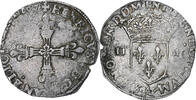France 1/4 Ecu Henri III, Paris, Silver, Gadoury:494 -