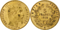 France 5 Francs Napoleon III, Paris, tranche cannelée, Gold -