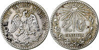 Mexico 20 Centavos Mexico City, Silver, KM:438 -