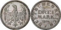 GERMANY, WEIMAR REPUBLIC 3 Mark Germany, Weimar Republic, Stuttgart, Silver, KM:53 -