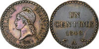 France Centime Dupré, Paris, Bronze, Gadoury:84, KM:754 -
