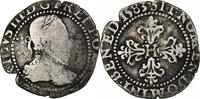 France 1/4 Franc Henri III, Poitiers, Silver, KM:479 -