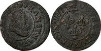 France Double Tournois Louis XIII, Lyon, Copper, Gadoury:9a -