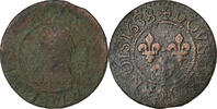 France Double Tournois Louis XIII, Troyes, Copper, Gadoury:11 -