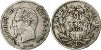 France 20 Centimes Napoleon III, Paris, Silver, Gadoury:305 -