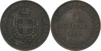 Italy 5 Centesimi Provisional Government of Tuscany, Vittorio Emanuele II -