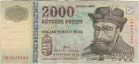 Hungary 2000 Forint Banknote, KM:198c -