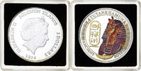Solomon Islands 2 Dollars Elizabeth II, Gold mask of Tutankhamun, Proof -